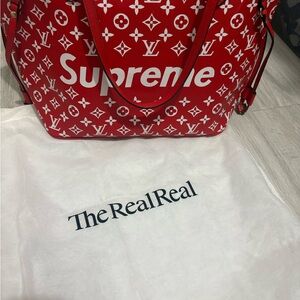 Supreme Red Monogram Tote